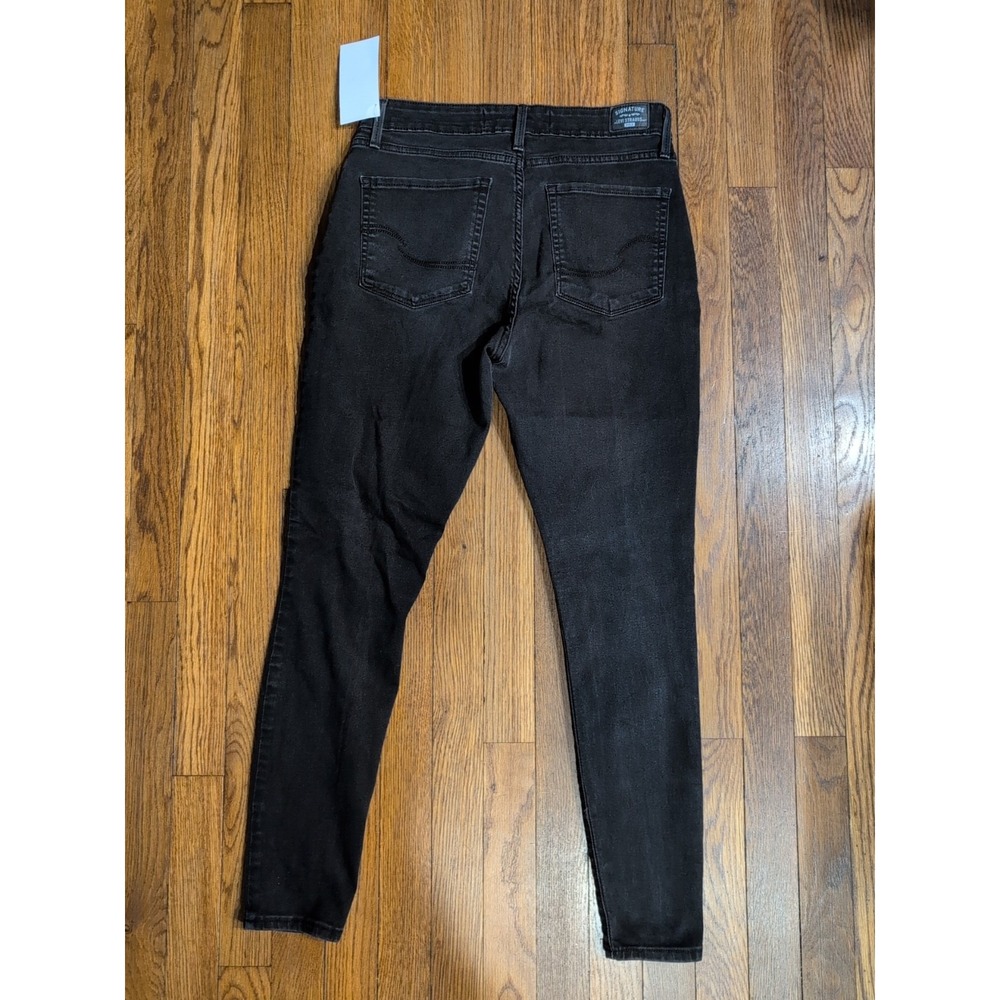 Levis Signature Gold Womens Jeans BLACK Mid Rise Skinny Stretch Denim Sz 10 - Picture 3 of 3